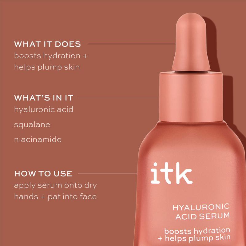 ITK Skincare Hydration Heroes Set, includes Hyaluronic Acid Serum, Hydrating Toner, and Rich Day-Night Cream