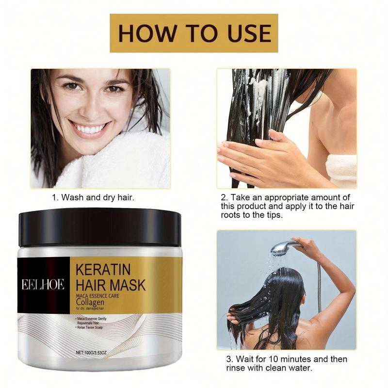 Keratin Hair Mask, Hair Care & Styling Product for Dry & Damaged Hair, Moisturizing Hair Care Product for Women & Men