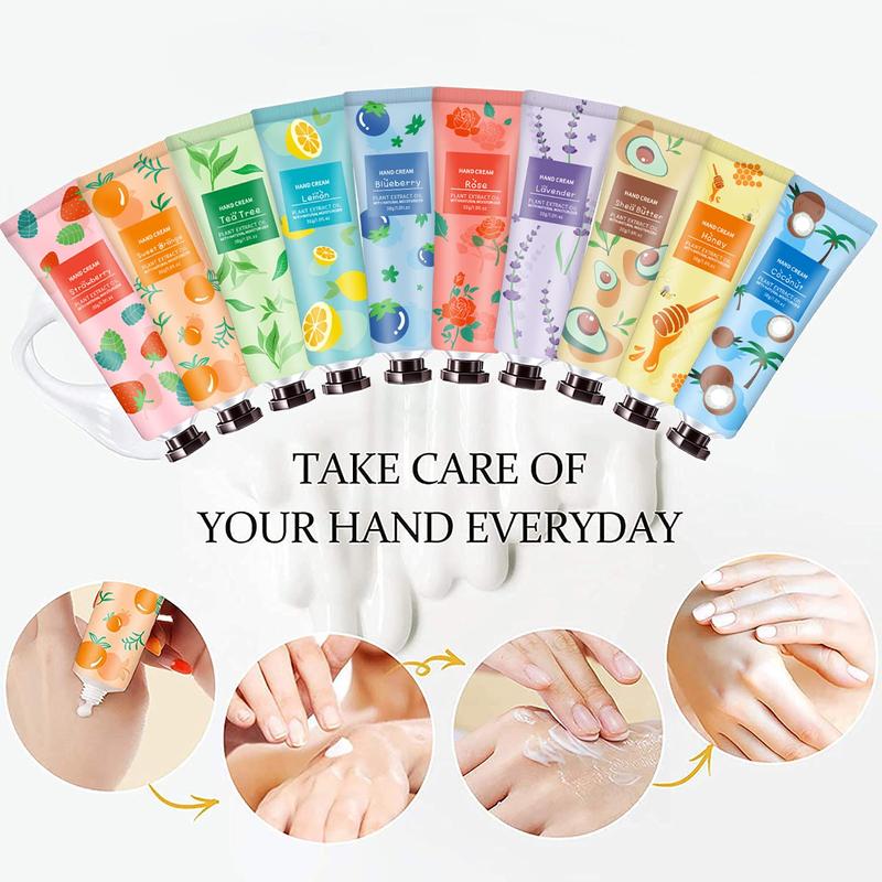 10 Pack Hand Cream for Dry Cracked Hands, Christmas Gifts for Women Teens,Stocking Stuffers for Adults,Teacher Appreciation Gifts, Natural Plant Fragrance Mini Hand Lotion Moisturizing Hand Care Cream Smooth Hydrating Scent