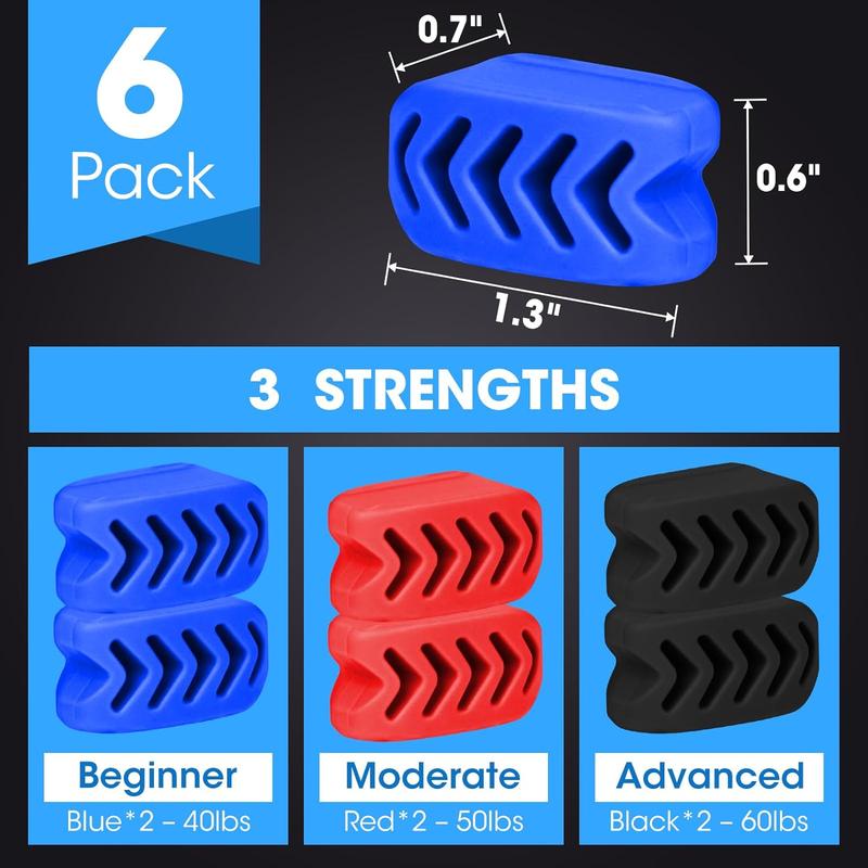 2024 Upgraded Model 6 count Jaw Exerciser for Men & Women, 3 Resistance Levels, Silicone Jawline Exerciser, Jaw Trainer Strengthener, Blue+Red+Black