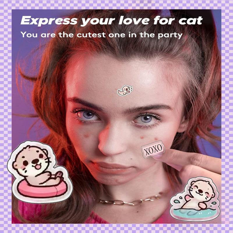 Cute Cartoon Sea Otter Design Pimple Patch, 80pcs box Hydrocolloid Acne Cover Patches, Facial Skin Care Products for Women & Men