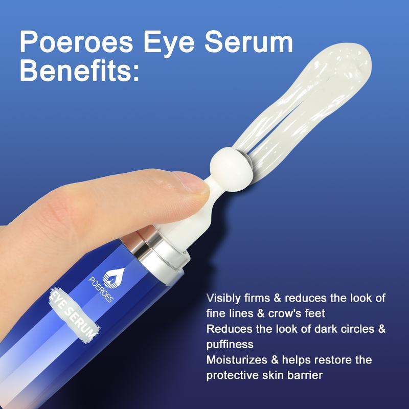 POEROES  Caffeine Eye Serum and Eye Cream Roller Eliminates Dark Circles and Puffiness, Reduces Wrinkles and Fine Lines, and Eliminates Puffiness 360°Massage Ball for a Comfortable Skincare Experience