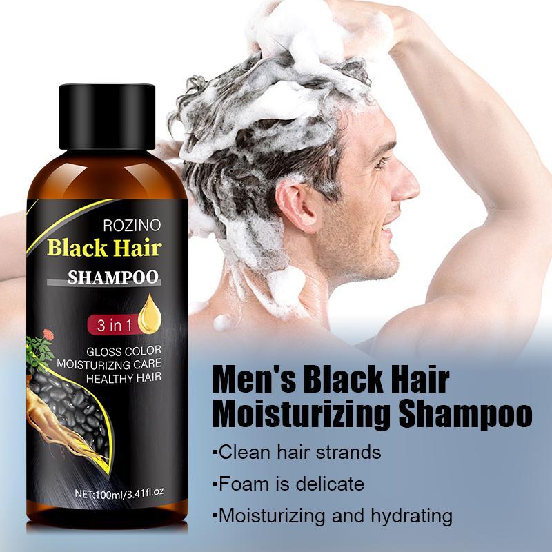 3 In 1 Black Hair Shampoo, 100ml Moisturizing Hair Care Shampoo, Hair Care & Styling Product for Men