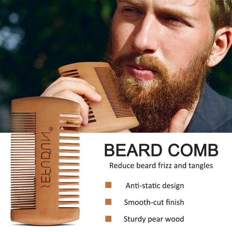 Men's Beard Care Cleaning & Styling Tool Set, 10pcs set Beard Soap & Brush & Oil & Shampoo & Comb & Storage Bag, Great Gift for Father Boyfriend