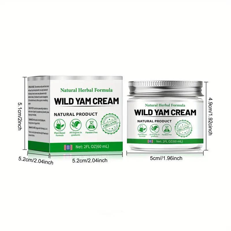 Wild Yam Cream, Deep Moisturizing Body Cream with Green Tea, Sunflower & Olive Oil, Ceramides, Body Skin Care Product for Men & Women