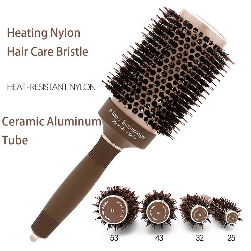 Hair Conducting Air-Shaped Set The Cylindrical Curls Rolled with Aluminum Tube Mane Ceramic Roller Comb