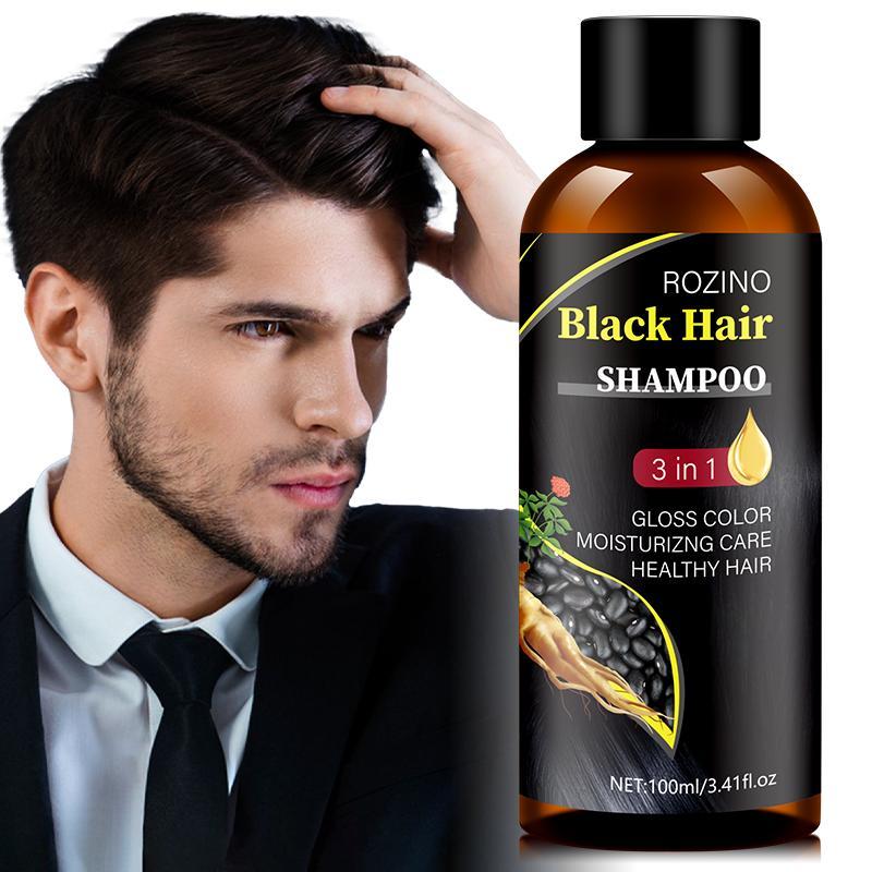 3 In 1 Black Hair Shampoo, 100ml Moisturizing Hair Care Shampoo, Hair Care & Styling Product for Men