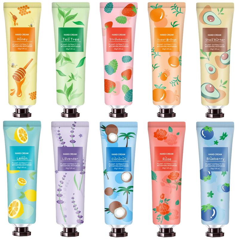 10 Pack Hand Cream for Dry Cracked Hands, Christmas Gifts for Women Teens,Stocking Stuffers for Adults,Teacher Appreciation Gifts, Natural Plant Fragrance Mini Hand Lotion Moisturizing Hand Care Cream Smooth Hydrating Scent