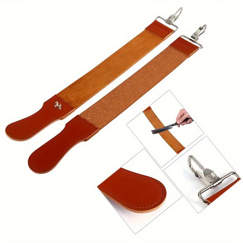 Adjustable Leather Strop Sharpener 50.2 * 5.2cm 19.8 * 2.0in, Genuine Leather Strop Strap Barber Straight Razor Folding Barber's Leather Sharpener Sharpening Belt, Double Sided Leather Strop For Sharpening And Smoothing After Honing Razors