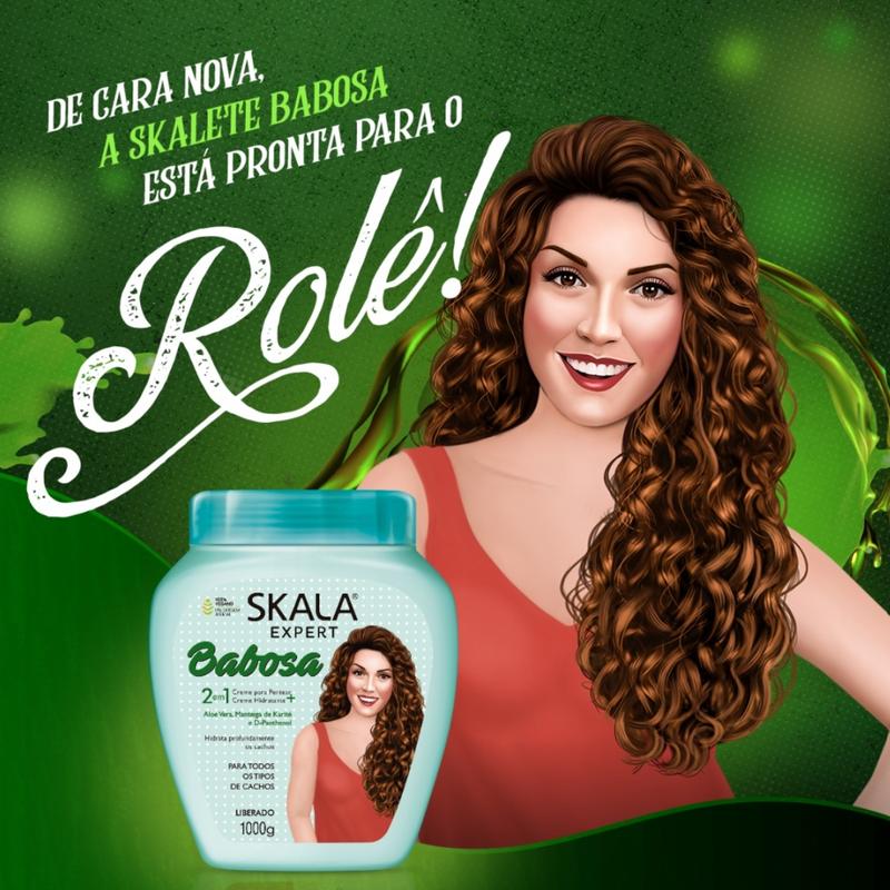 SKALA BABOSA ALOE VERA - For Dry and Messy, Curly or Super Curly Hair - 2 in 1 Conditioning Treatment Cream - Net 35.27 Oz (Pack of 1)  100% VEGAN