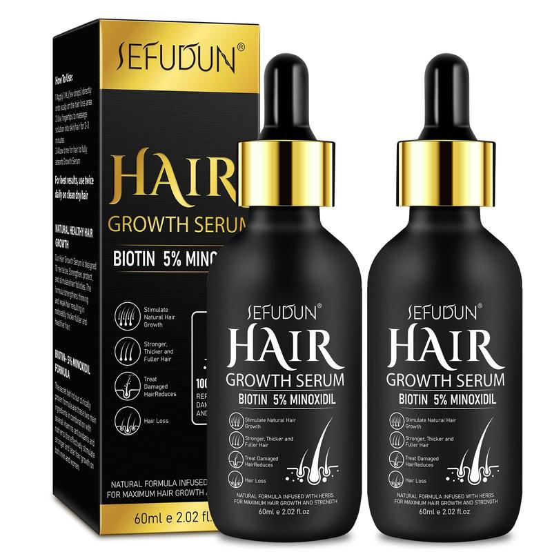 Minoxidil Hair Serum, 2 Counts set Hair Strengthening Serum, Hair Care Essence, Hair Care & Styling Product for Men & Women