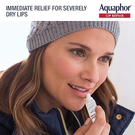 Aquaphor Lip Repair Ointment – Long-lasting Relief for Chapped, Dry Lips – .35 fl. oz. Tube for Deep Moisture