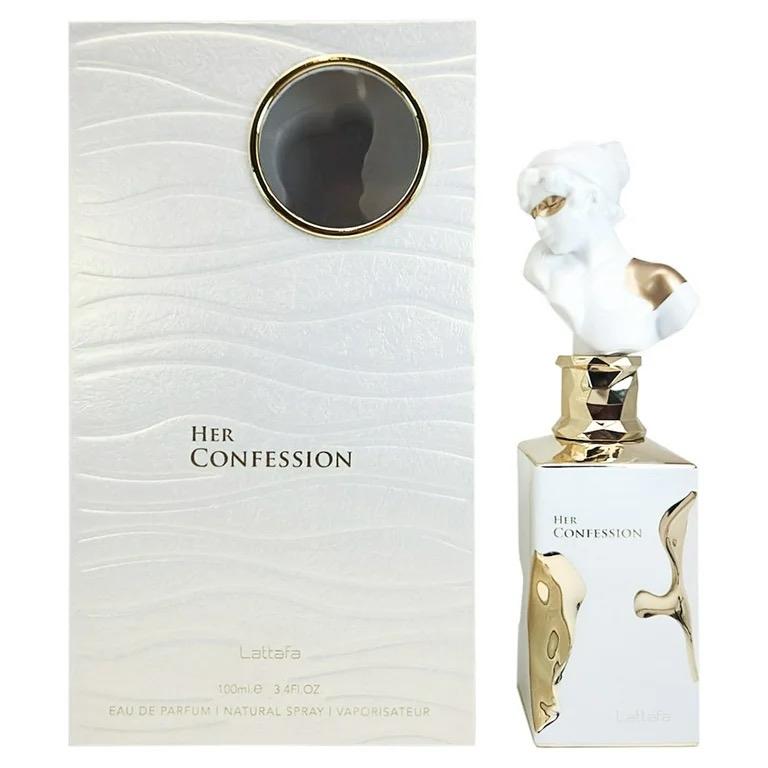 Lattafa Perfumes Her Confession Eau De Parfum  For Women 100ml (3.4 Oz) - New Release With Notes Of Vanilla, Jasmine & Tuberose Floral Fragrance