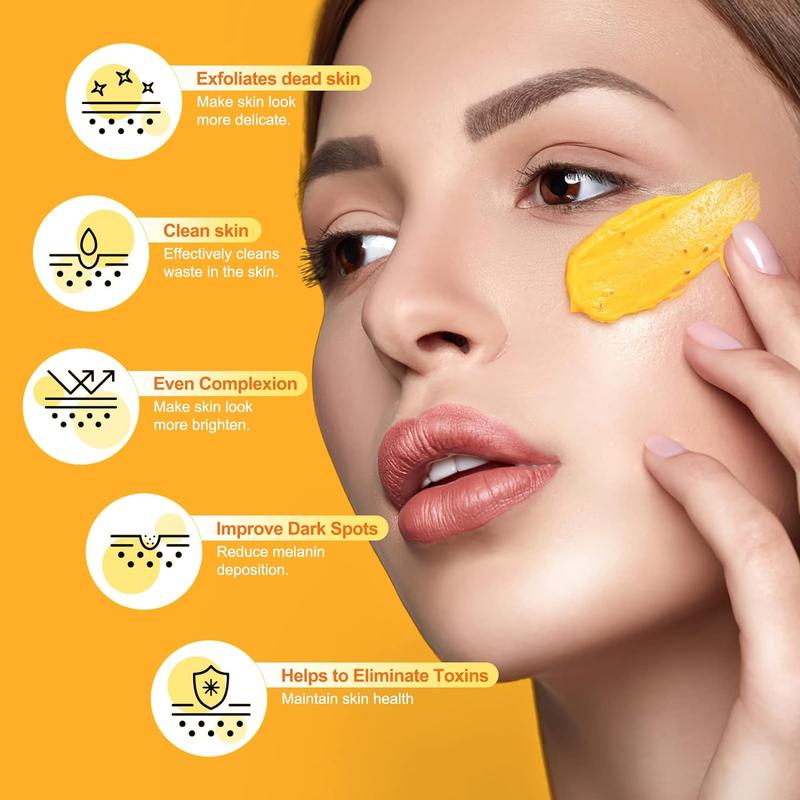 Vitamin C and Turmeric Face Scrub Cream Organics Microdermabrasion Facial Scrub Exfoliating Clears Blackheads Improve Dark Spot Acne with Strawberry