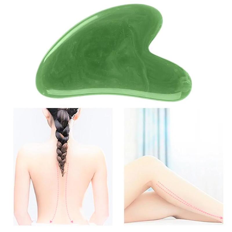 Heart Shaped Manual Face Massage Tool, Imitation Jade Facial Gua Sha Scraping Board, Face Gusha Tool for Skin Care, Facial Massaging Tool, Skincare Products