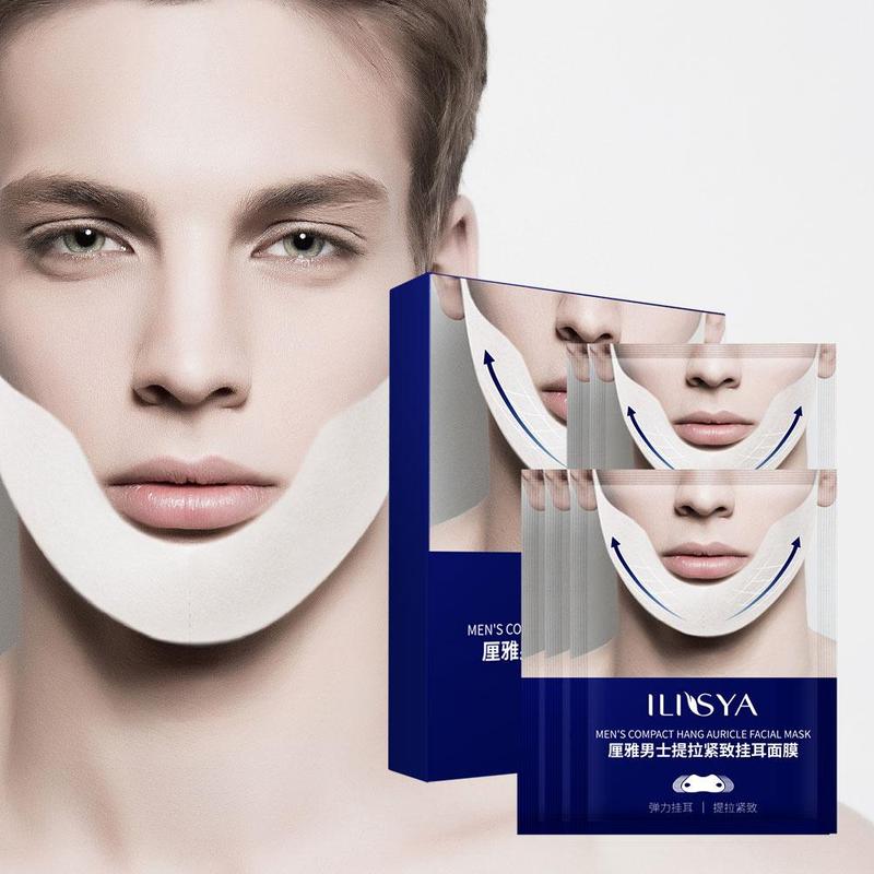 Men's V-face Lifting Mask Sticking Bandage, 5 Pairs box Firming Face Sleeping Ear Lifting Double Chin Mask, Face Lifting Mask for Men