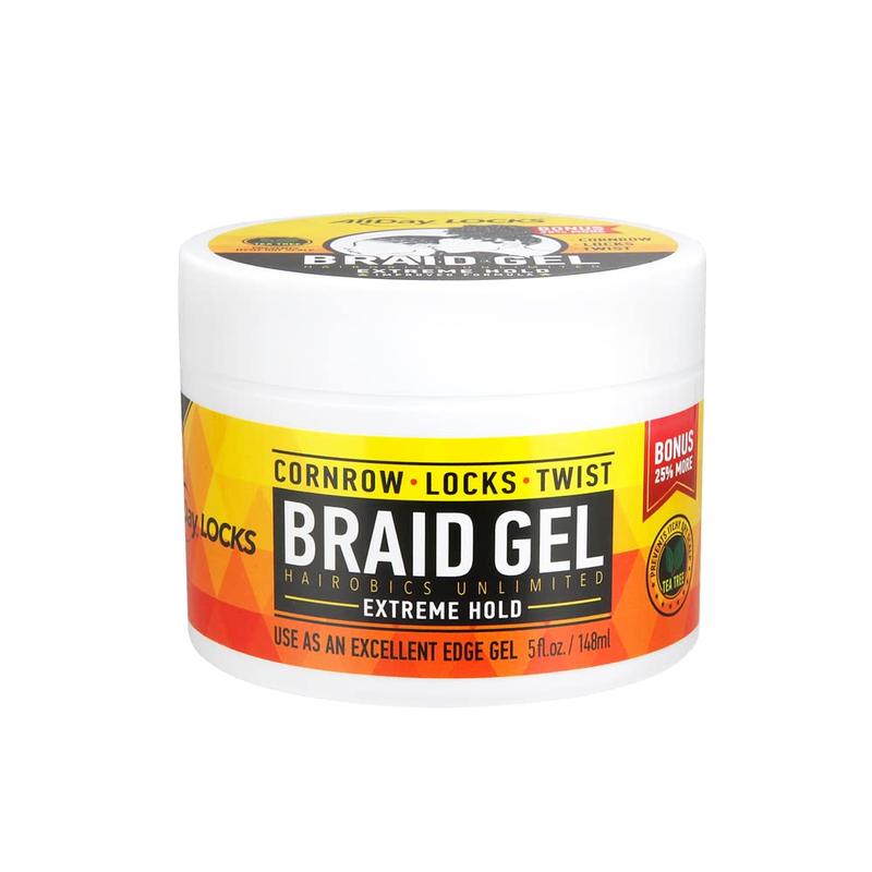 AllDay Locks Braid Gel | Extreme Hold, Smooths & Tames Frizz | No Flaking or Drying | High Shine, Long Lasting for Braids, Locks, Twists, Cornrows | 5 oz