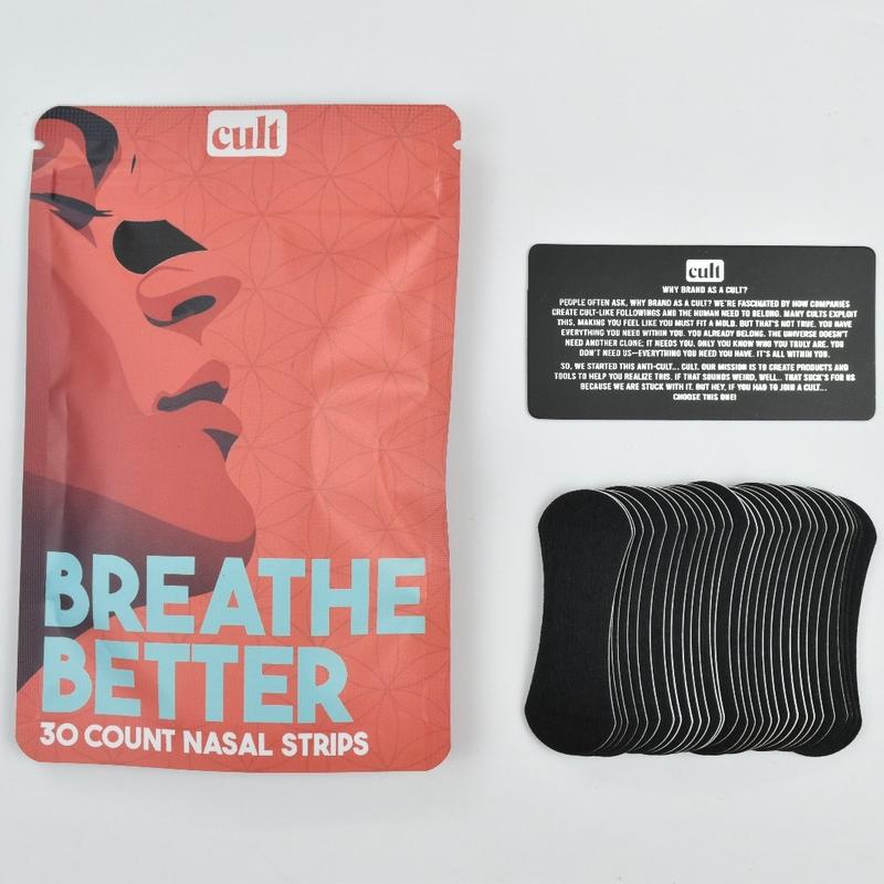 Breathe Better CULT Nasal Strips - 30 Nasal Strips for Sleep, Meditation, Breathwork, Fitness, Focus and More