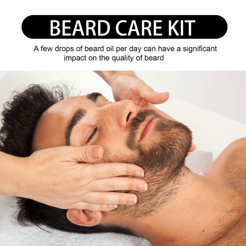 Beard Care Serum & Beard Massage Derma Roller, Beard Care Accessories for Strengthening Beard, Beard Care Product & Tool for Men Daily Use,Comfort Hair Care Supplies, Summer Gifts