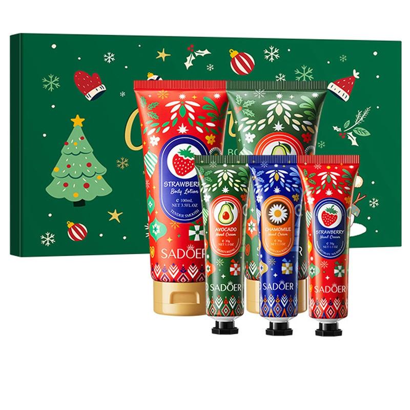 Moisturizing Body Lotion Hand Cream Set for Dry Cracked Hands, Travel Size Lotion Set for Women, 5 Fragrances - Christmas Gift Skincare Set for Women