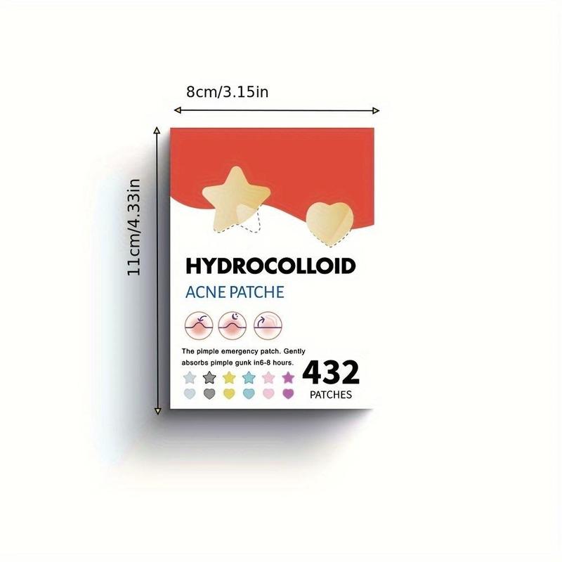 432 Count Star Shape Hydrocolloid Acne Patches Kit - Gentle, Easy-to-Peel,Non-Irritating, and Waterproof for Sensitive Skin Skincare Skin Repair