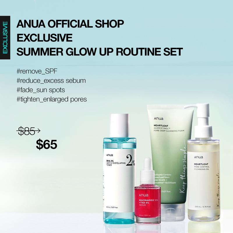 [Anua Official Shop] Sebum care set with chemical exfoliant for oily skin (Cleansing Oil + Foam + BHA Toner + TXA Serum)| Face wash, niacinamide serum