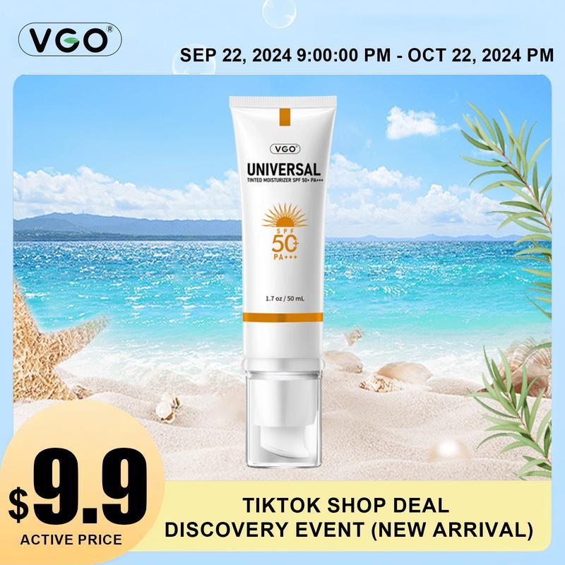 VGO Moisturizing Sun Cream SPF 50 PA+++ 48g Facial Skincare Sunscreen Makeup-A1 Lightweight Radiant Case Lactic Radiance Comfort