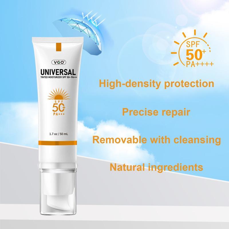 VGO Moisturizing Sun Cream SPF 50 PA+++ 48g Facial Skincare Sunscreen Makeup-A1 Lightweight Radiant Case Lactic Radiance Comfort