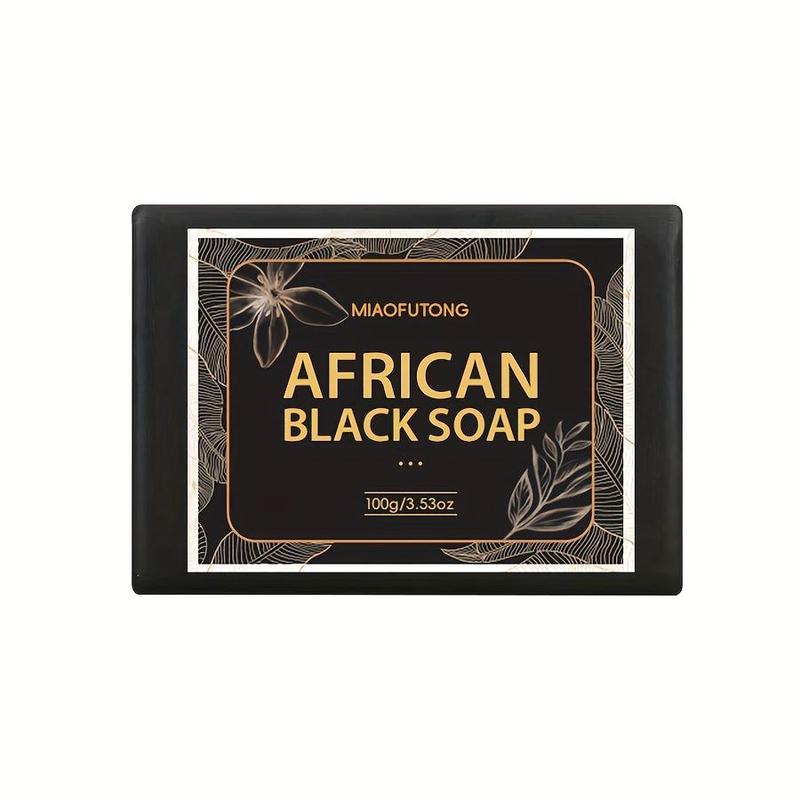 African Black Soap Bar, 3 Counts Moisturizing Brightening Body Wash Soap Bar, Deep Cleansing Body Wash Soap for Face & Body, Body Care Product for Daily Use