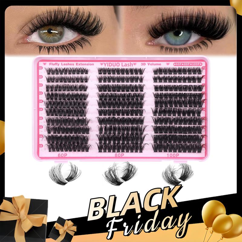 Fluffy False Eyelashes, 300pcs box Individual Lashes Cluster, Natural Look Eyelash Extensions, Self Grafting Curl Eyelashes, Eye Makeup Supplies for Women & Girls, Christmas Gift