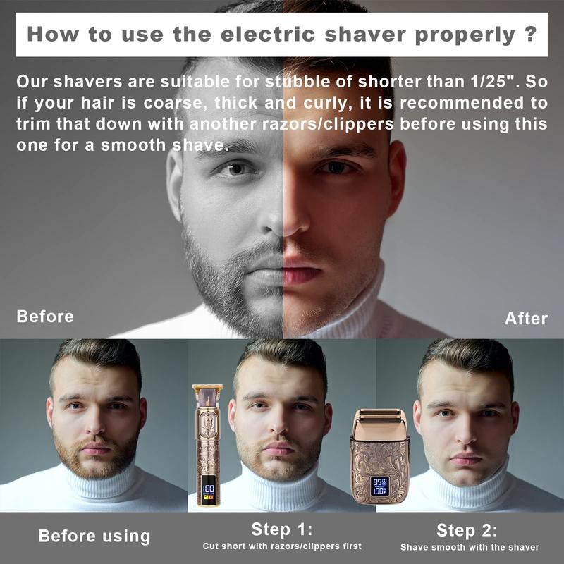 Ufree Electric Razor Foil Shavers for Men, Professional Beard Trimmer with Men Grooming Kit, Barber Clippers and Hair Trimmer