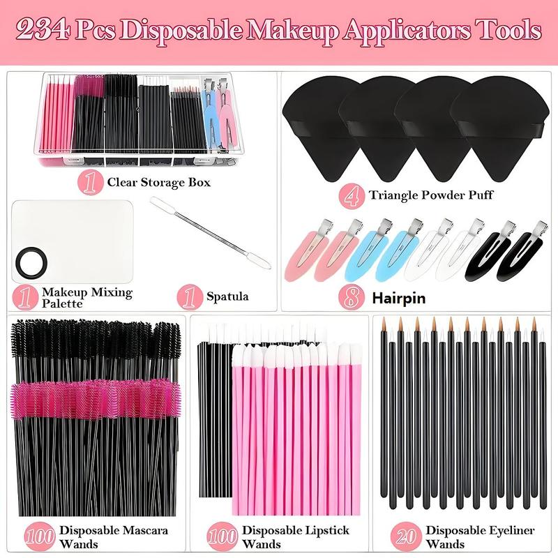 Professional Makeup Tool Set with Storage Box, 235pcs set Multi-use Makeup Kit for Facial Detailing & Blending, Portable Makeup Accessories for Women