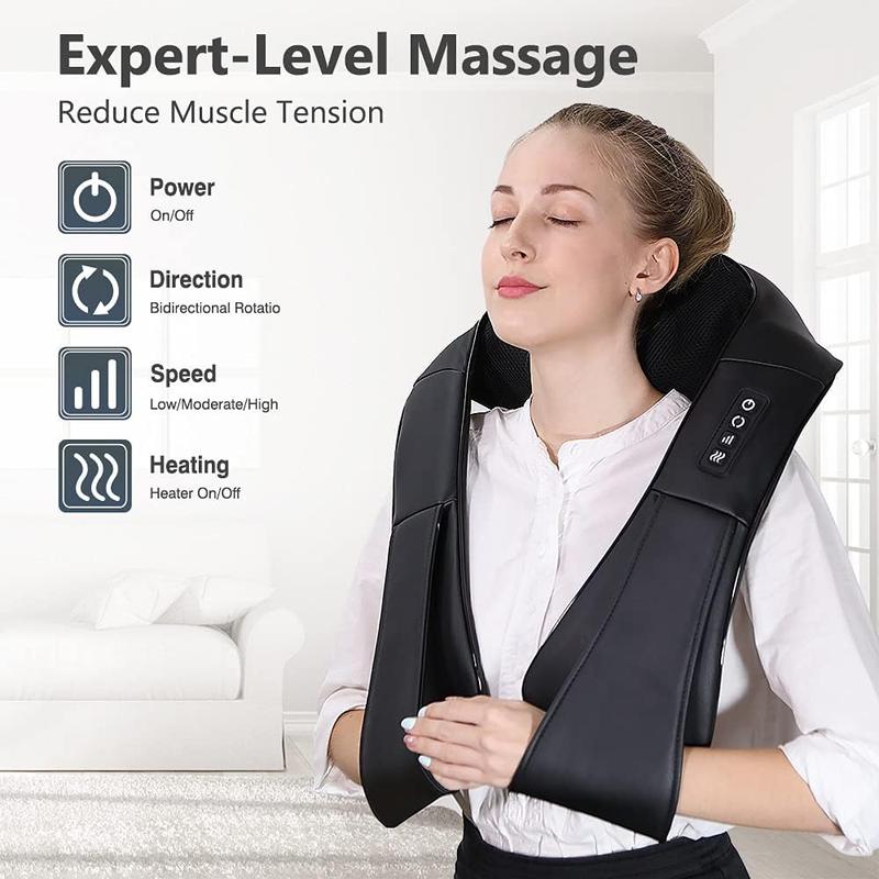 Cordless Neck & Back Massager, Electric Deep Tissue Kneading Neck & Shoulder Massager, Multi-functional Massage Tool for Neck, Legs, Waist, Hip, Shoulder, Back