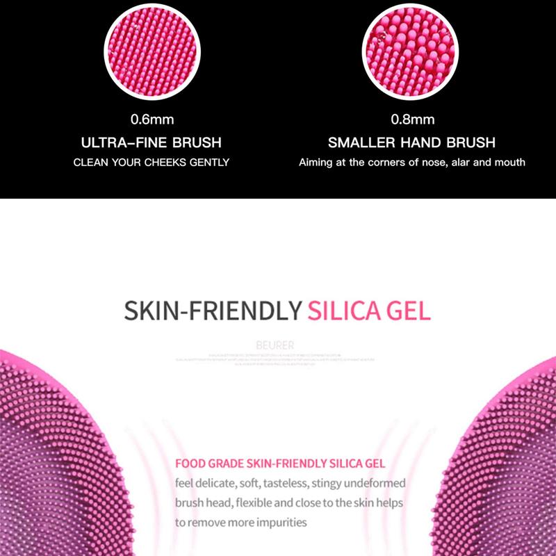 Silicone Electric Facial Cleansing Brush, 1 Count Facial Skin Massage Brush, Skin Care Products