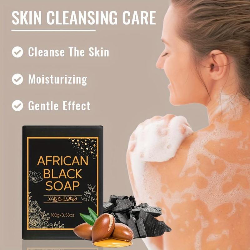 African Black Soap, 6 Counts set Moisturizing Facial & Body Wash Soap, Deep Cleansing Skin Care Soap for All Skin Types