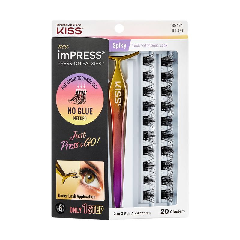 imPRESS Falsies Self Adhesive Eyelashes, 20 Lash Clusters - Spiky