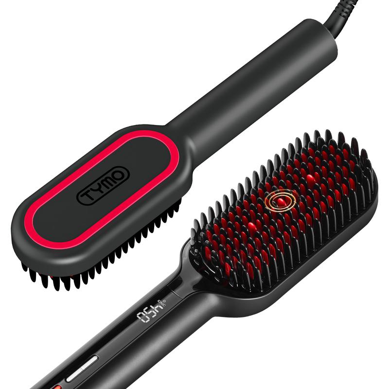 TYMO iONIC PLUS & Hair Oil - Hair Straightener Brush with Smooth Bristles