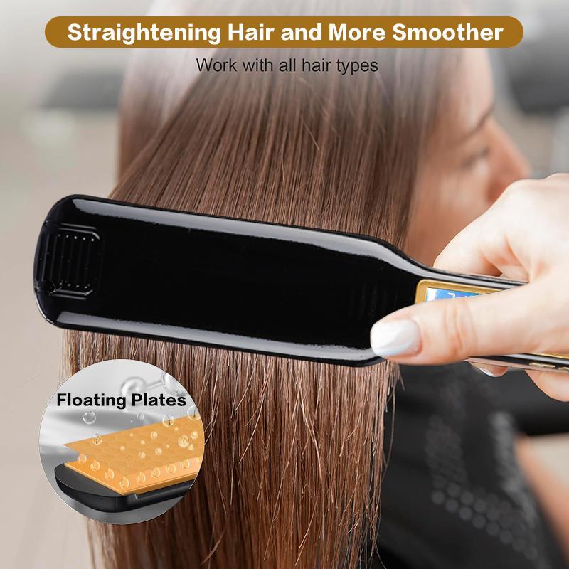 Professional Hair Straightener, US Plug LCD Display Hair Straightening Flat Iron, Hair Styling Tool for Salon & Barber Shop, Christmas, Christmas Gift