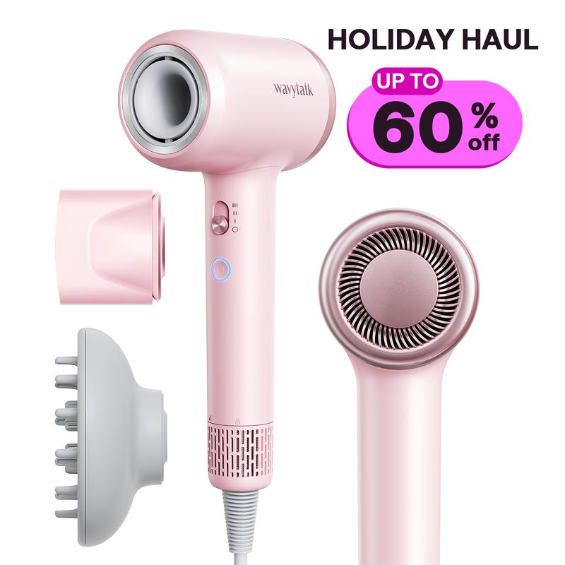 Wavytalk Pro Fast Drying Hair Dryer, 110,000 RPM motor Hair Dryer With Magnetic Attachments, Negative Ion, Heat Damage Protection