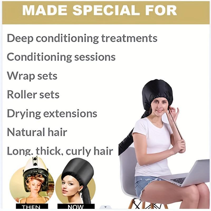 Portable Hair Dryer Hood Attachment, 1 Set Lightweight Hair Dryer Cap, Heatless Styling Tool For All Hair Types