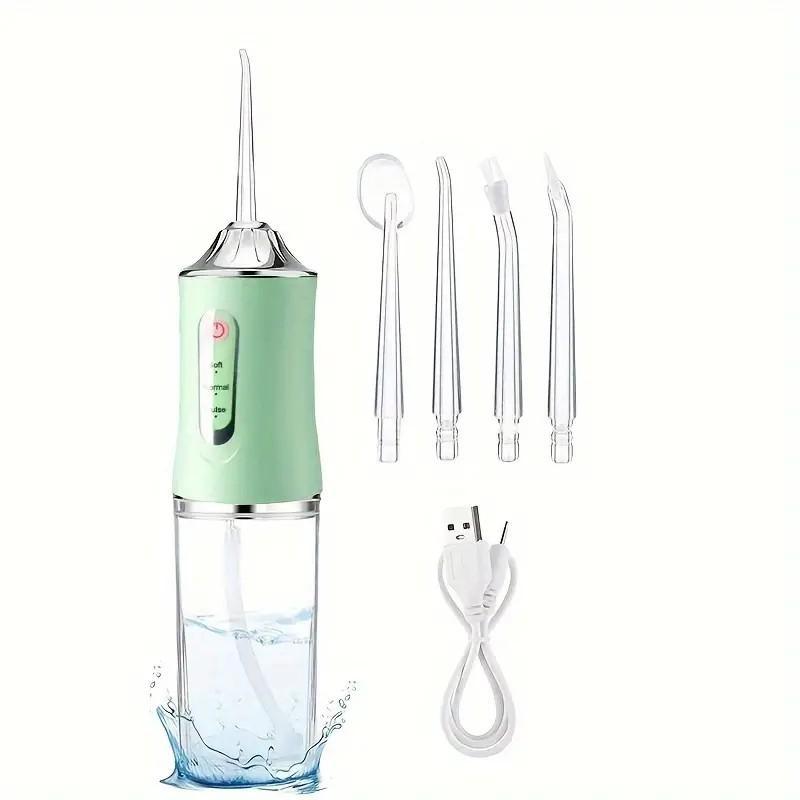 Rechargeable portable water flosser with ergonomic handle - deep cleaning, wireless multiple mode powerful function, allowing you to enjoy fresh breathing and oral care at home