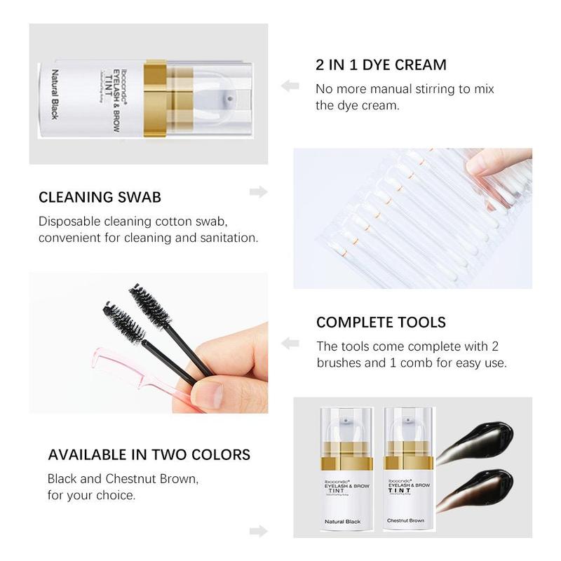 Eyebrow Dye Kit, 1 Set Long Lasting Waterproof Eyebrow Tint Kit with Accessories, Professional Eyebrow Makeup Tool for Women