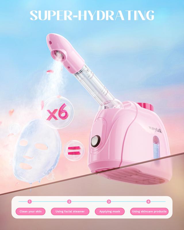 Wavytalk Hot Spray Facial Steamer - Home SPA Humidifier, Hot Mist for Deep Cleansing Pore Cleaner Skin Hydration