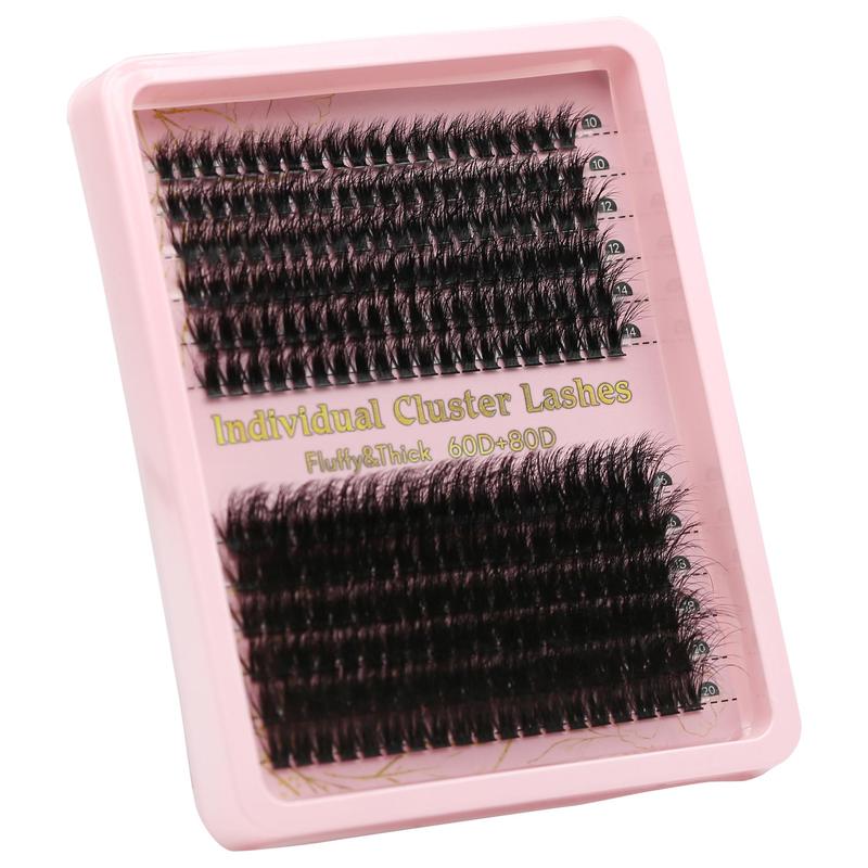 10-20mm Cluster Eyelashes Extensions, 1 Set Eyelash Cluster Kit with Tweezers, Glue, Remover & Brush, Diy Eyelash Kit, Cosmetic Products, Eyelash Extension Products, Lash Clusters Kit, Men Gifts, 22Mm Lashes, Christmas Gift