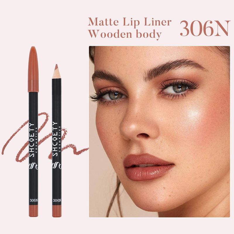 Matte Plumping Lip Liner, 1 Count Long Lasting Lip Liner Pencil, Sweat-proof Easy Coloring Lip Pen, Suitable for All Occasions Lip Makeup, Girls and Women Makeup Accessories