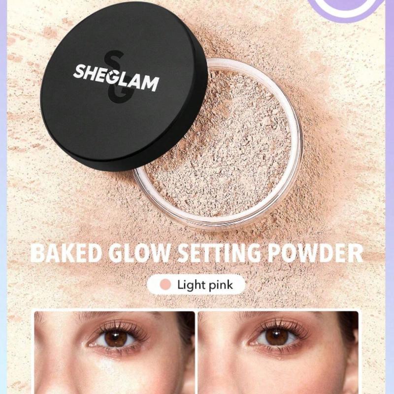 SHEGLAM Baked Glow Setting Powder-Cappuccino Oil Control Loose Setting Powder Translucent Pore-Less Flawless Smooths Fine Lines Glowy Powder Black Friday Winter Powder Xmas Christmas Gift Winter Halloween Thanksgiving Christmas Decor Party Beach Travel