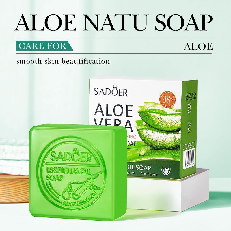 Aloe Vera Essence Oil Soap, Natural Facial Cleansing Soap Bar, Moisturizing Face Wash & Body Skincare Soap, Shower Products, Christmas, Christmas Gift