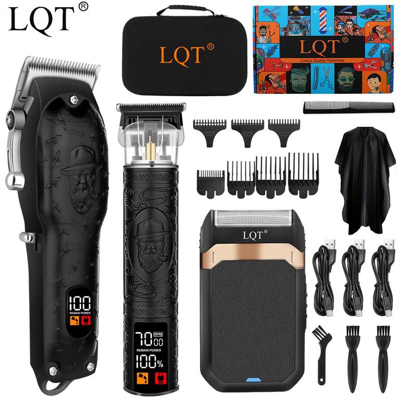 Professional Hair Clipper Kit, 1 Box LED Display Rechargeable Hair Trimmer & Accessories, Hair Clipper Set for Men, Barber, Stylist, Barbershop, Salon, Barber Kit, Barber Clippers, Trimmer Set