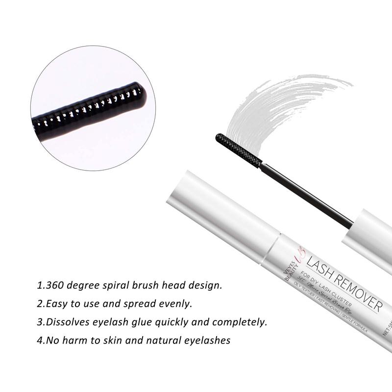 Veyesbeauty 5ml Cluster Lash Remover for DIY Eyelash Extensions Clear Remover for Self-application Individual Lashes at Home Makeup Makeup Remover