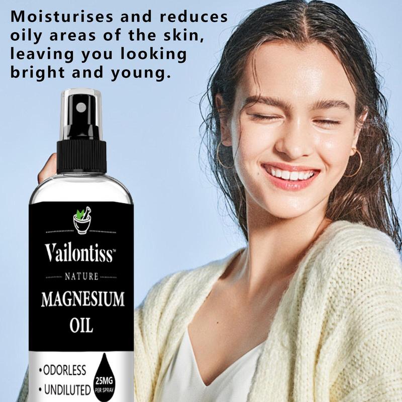 100ml Magnesium Oil Spray, Natural Magnesium Oil Spray, Deep Moisturizing & Refreshing Oil for Skin and Body Local Magnesium Supplement